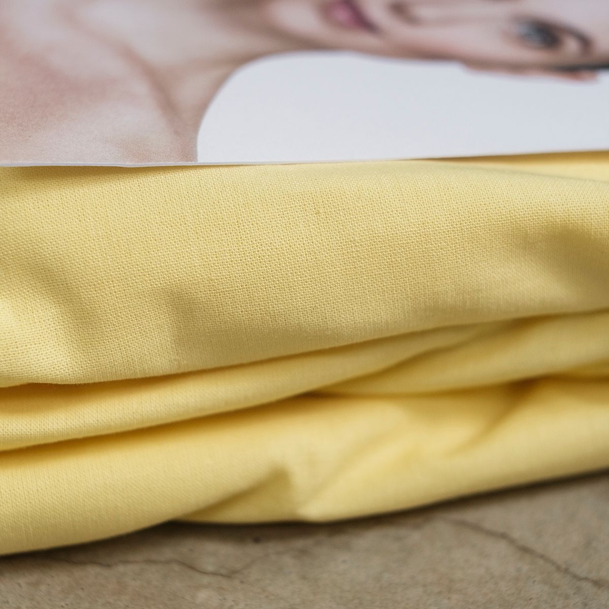 COTONEA Drap cotton bọc nệm dệt kiểu linen Yellow