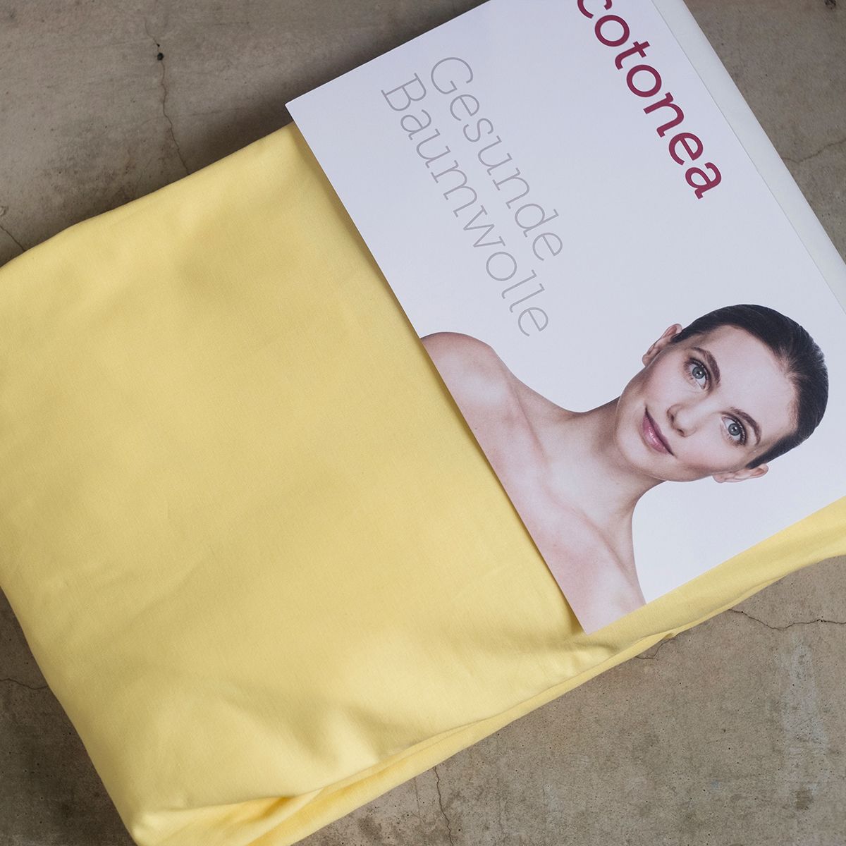 COTONEA Drap cotton bọc nệm dệt kiểu linen Yellow