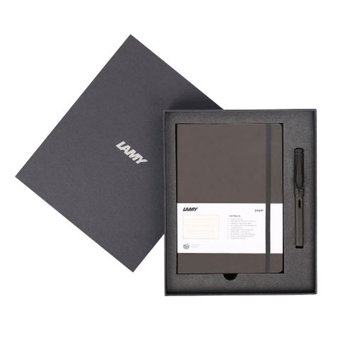  LAMY Notebook A5 softcover Umbra + LAMY Safari Matt Black 