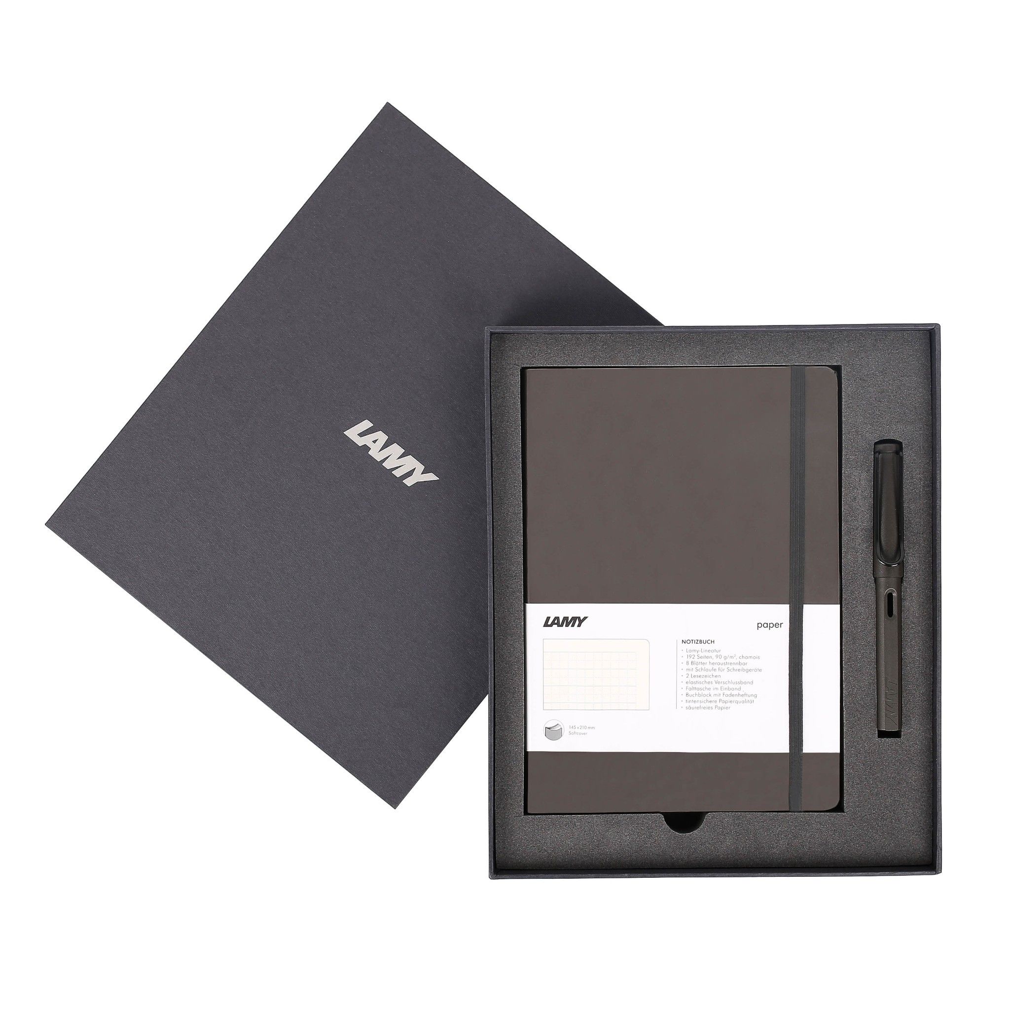 LAMY Notebook A5 softcover Umbra + LAMY Safari Matt Black