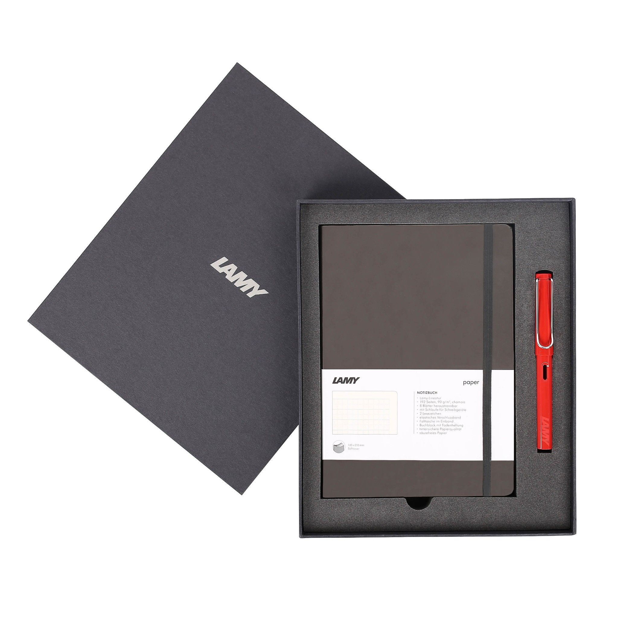 LAMY Notebook A5 softcover Umbra + LAMY Safari Red