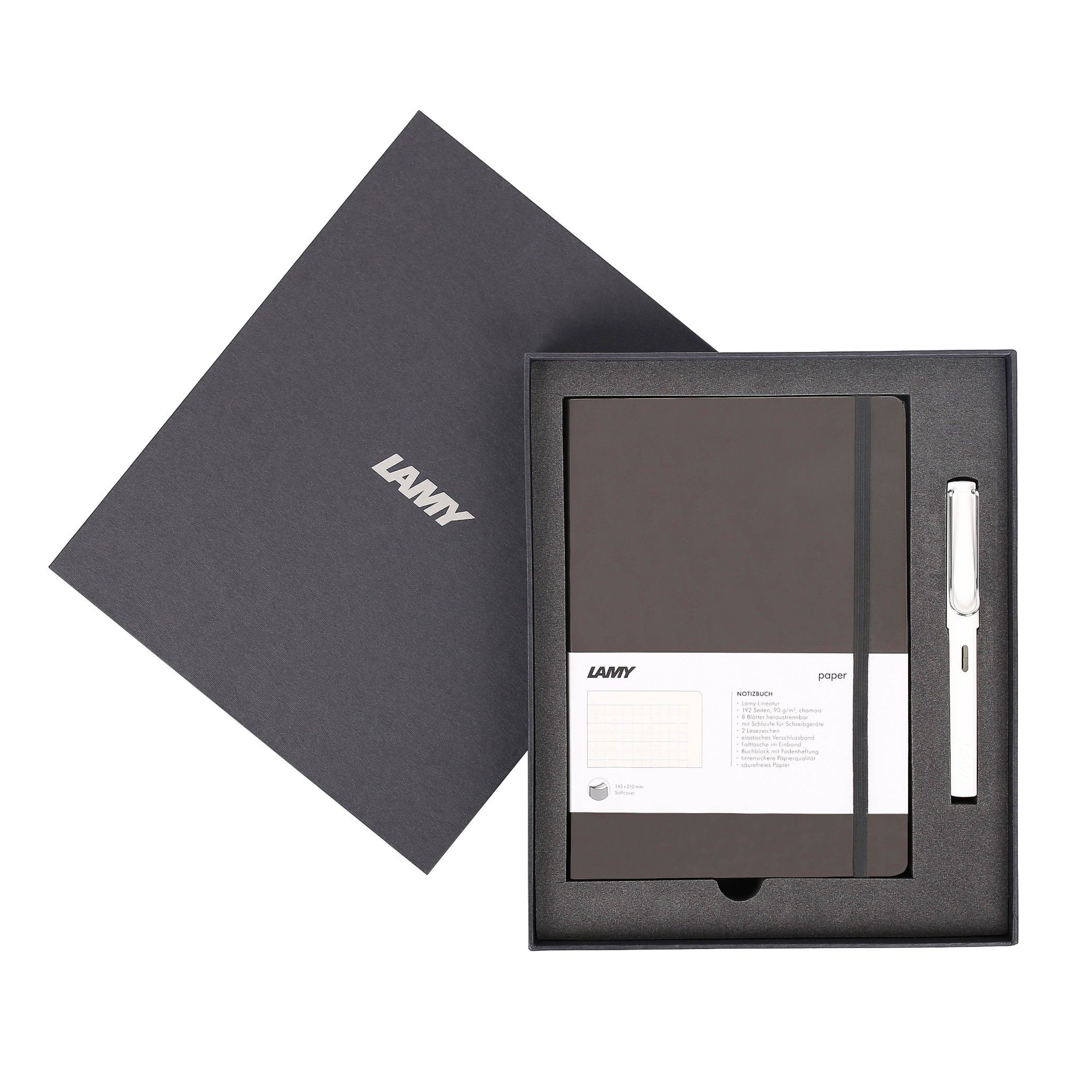 LAMY Notebook A5 softcover Umbra + LAMY Safari White
