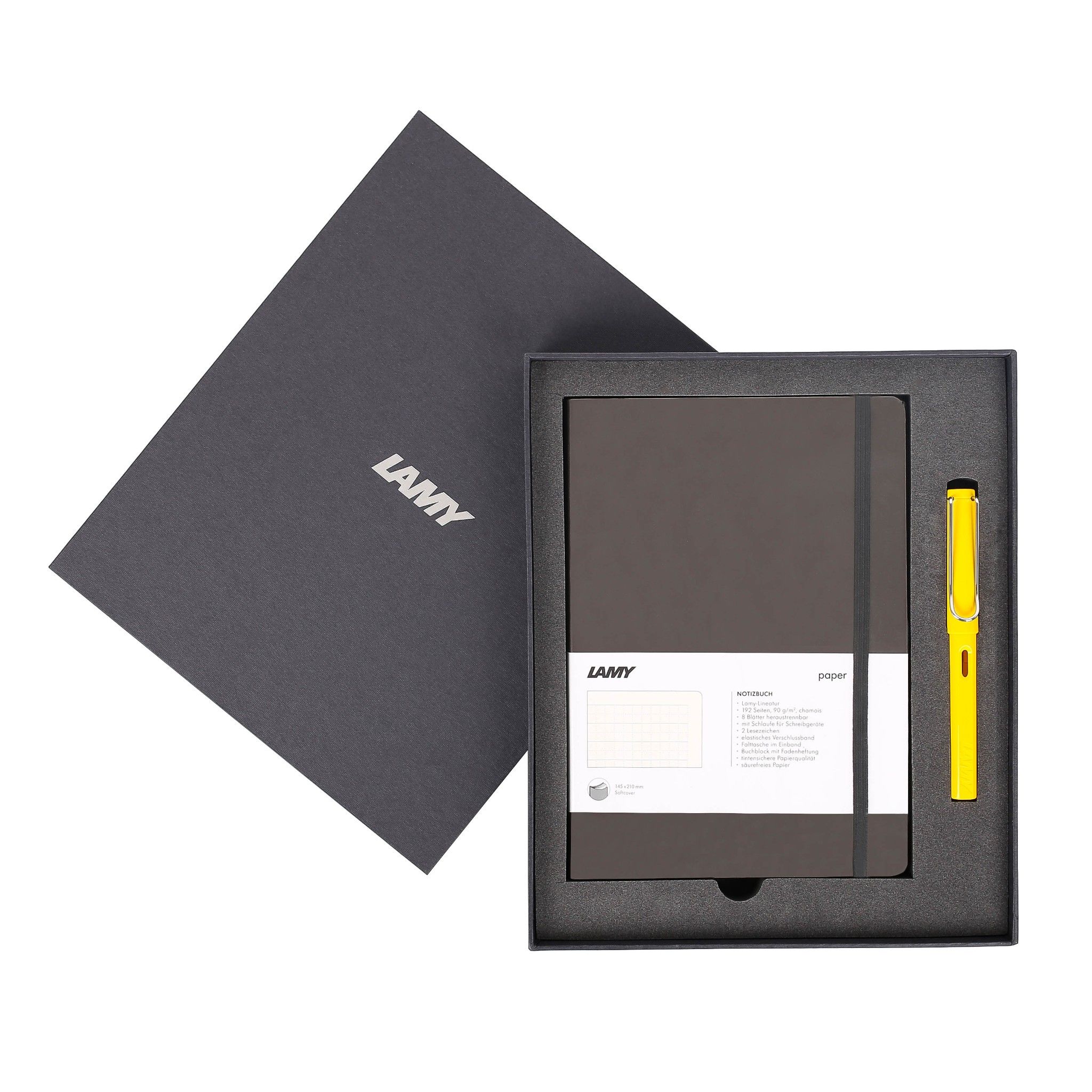 LAMY Notebook A5 softcover Umbra + LAMY Safari Yellow