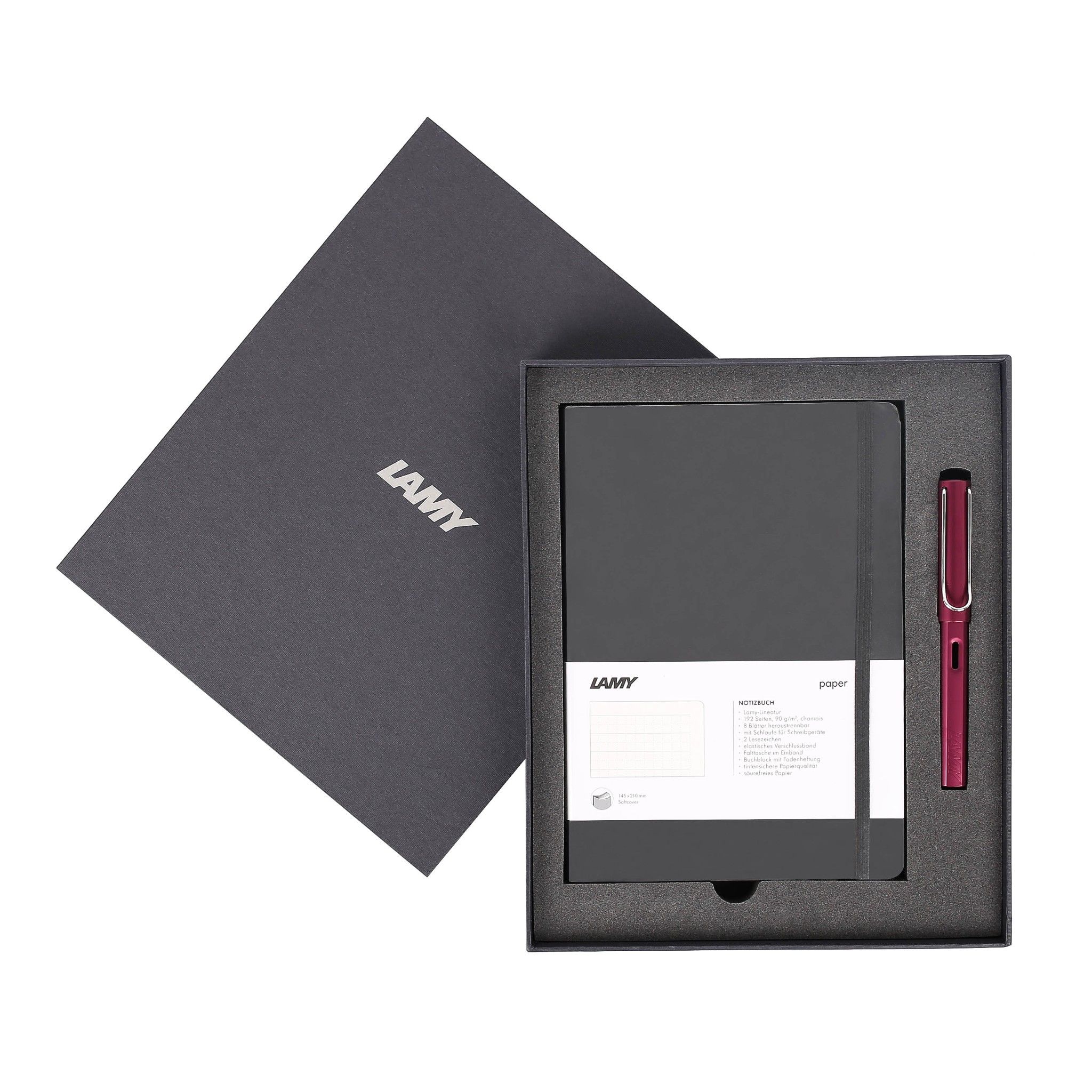 Gift set LAMY Notebook A5 softcover black + LAMY Al-star purple