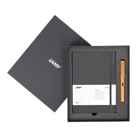  Gift set LAMY Notebook A5 softcover black + LAMY Al-star bronze 