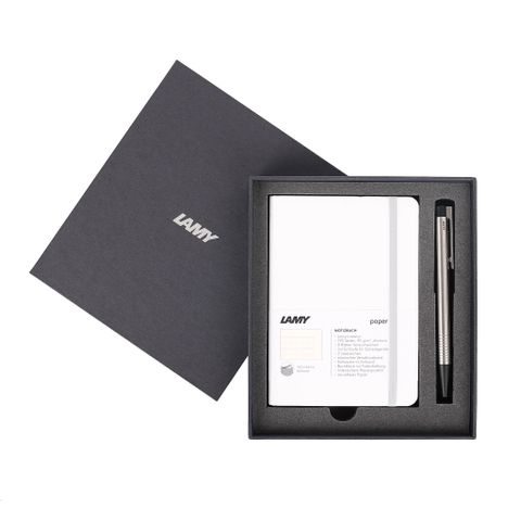  Gift set LAMY Notebook A6 softcover White + LAMY Logo Steel 