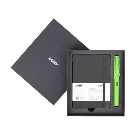  Gift set LAMY Notebook A6 softcover black + LAMY Safari Green 