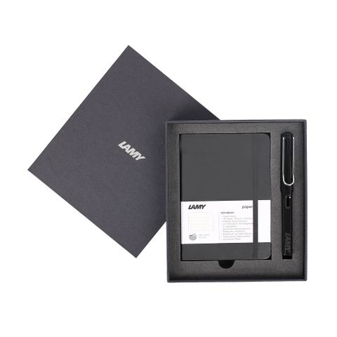  Gift set LAMY Notebook A6 softcover black + LAMY Safari Shiny Black 