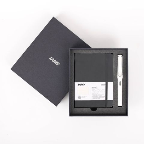  Gift set LAMY Notebook A6 softcover black + LAMY Safari White 