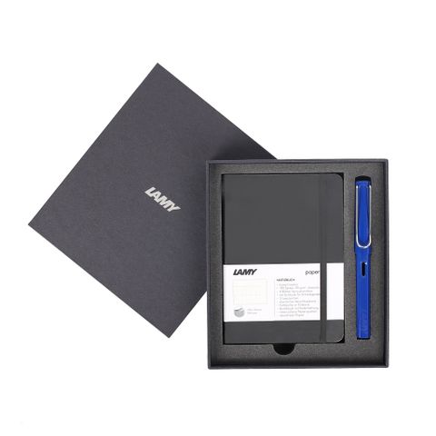  Gift set LAMY Notebook A6 softcover black + LAMY Safari Blue 