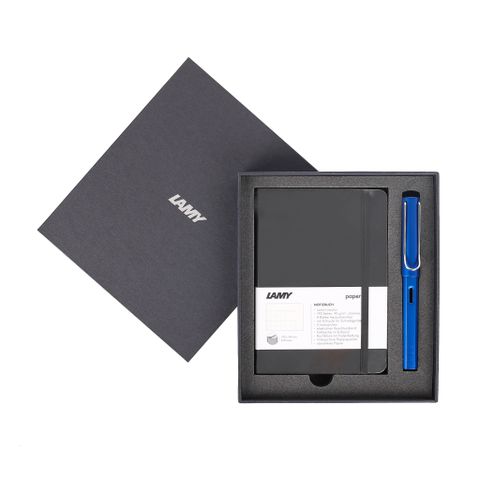  Gift set LAMY Notebook A6 softcover black + LAMY Al-star Blue 