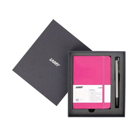  Gift set LAMY Notebook A6 softcover Pink + LAMY Logo Steel 