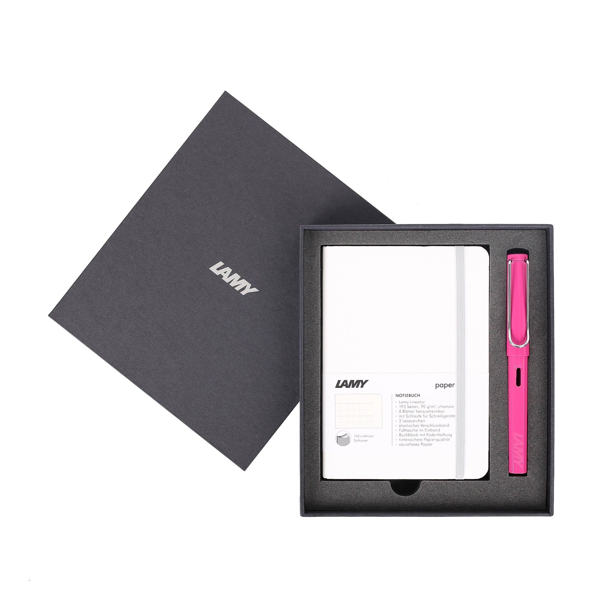 Gift set LAMY Notebook A6 softcover White + LAMY Safari Pink
