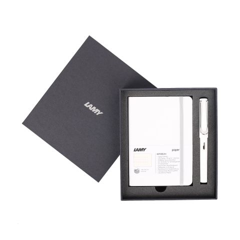  Gift set LAMY Notebook A6 softcover White + LAMY Safari White 