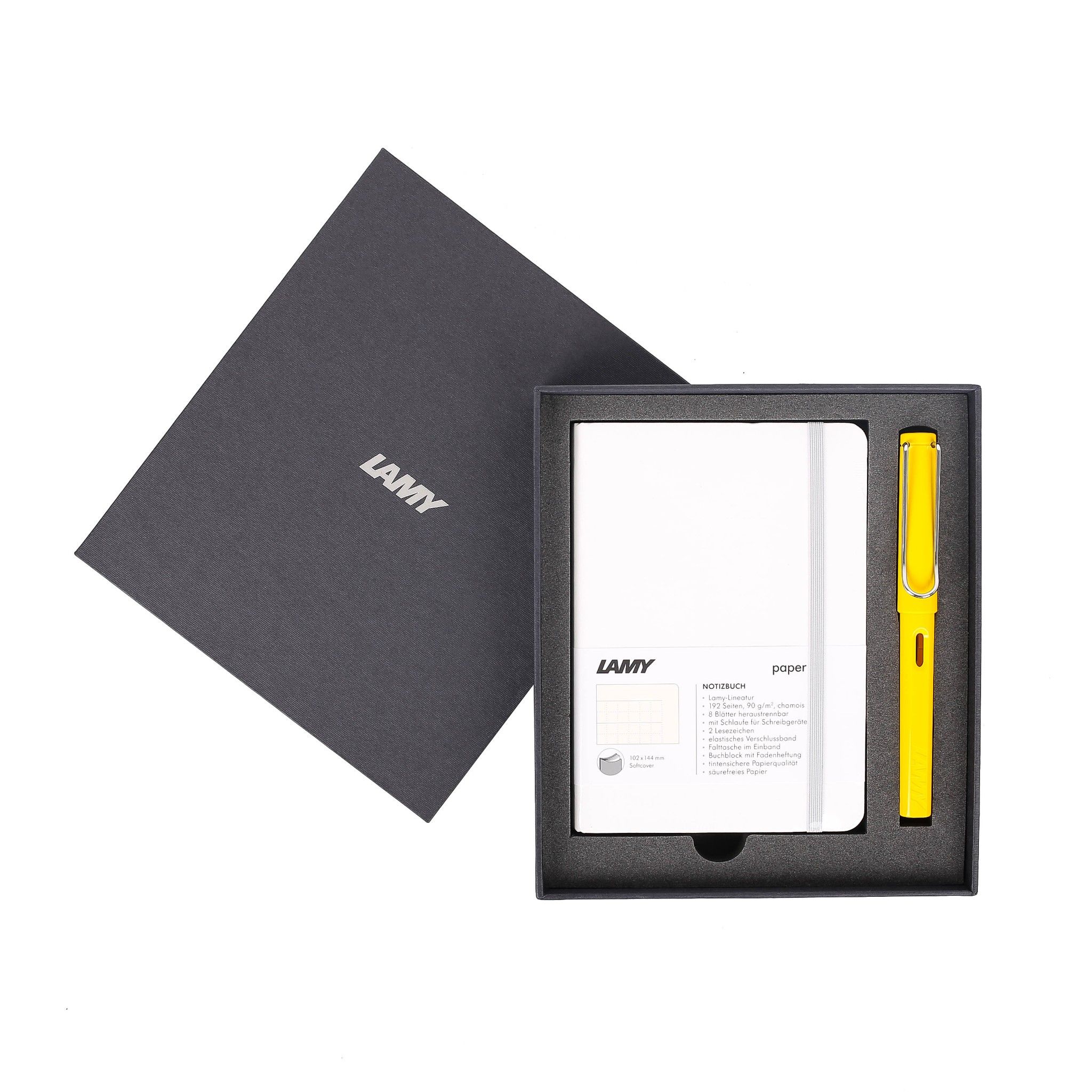 Gift set LAMY Notebook A6 softcover White + LAMY Safari Yellow