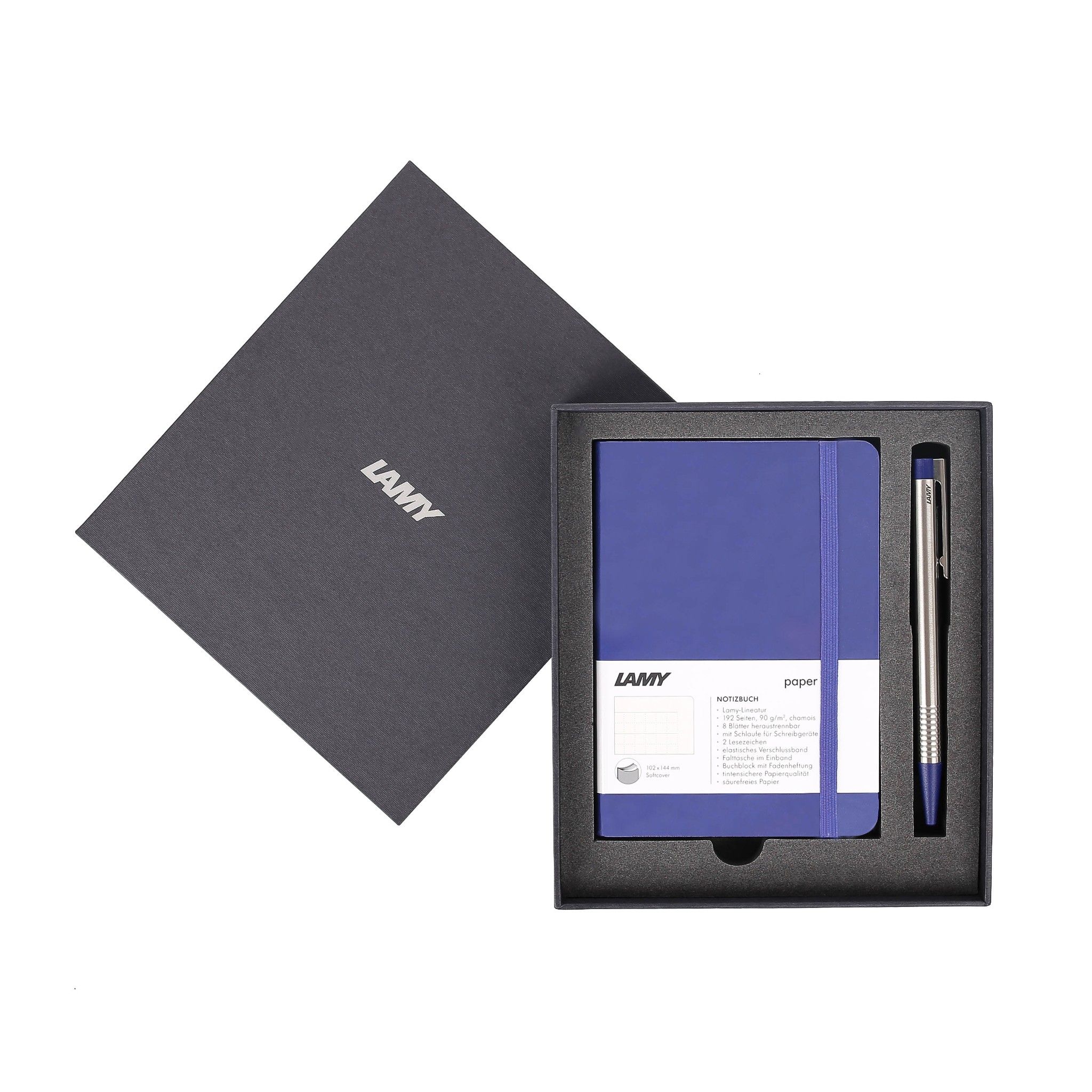 Gift set LAMY Notebook A6 softcover Blue + LAMY Logo Black