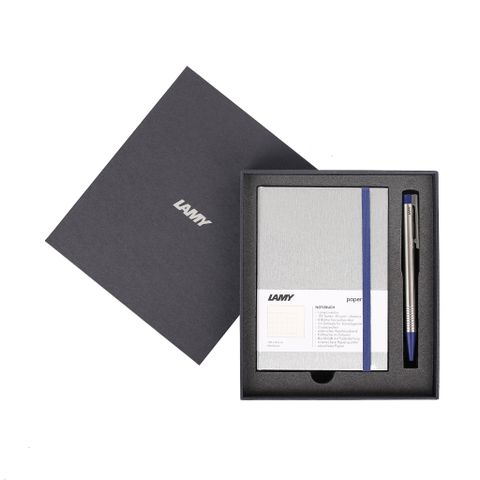  Gift set LAMY Notebook A6 softcover Grey + LAMY Logo blue 