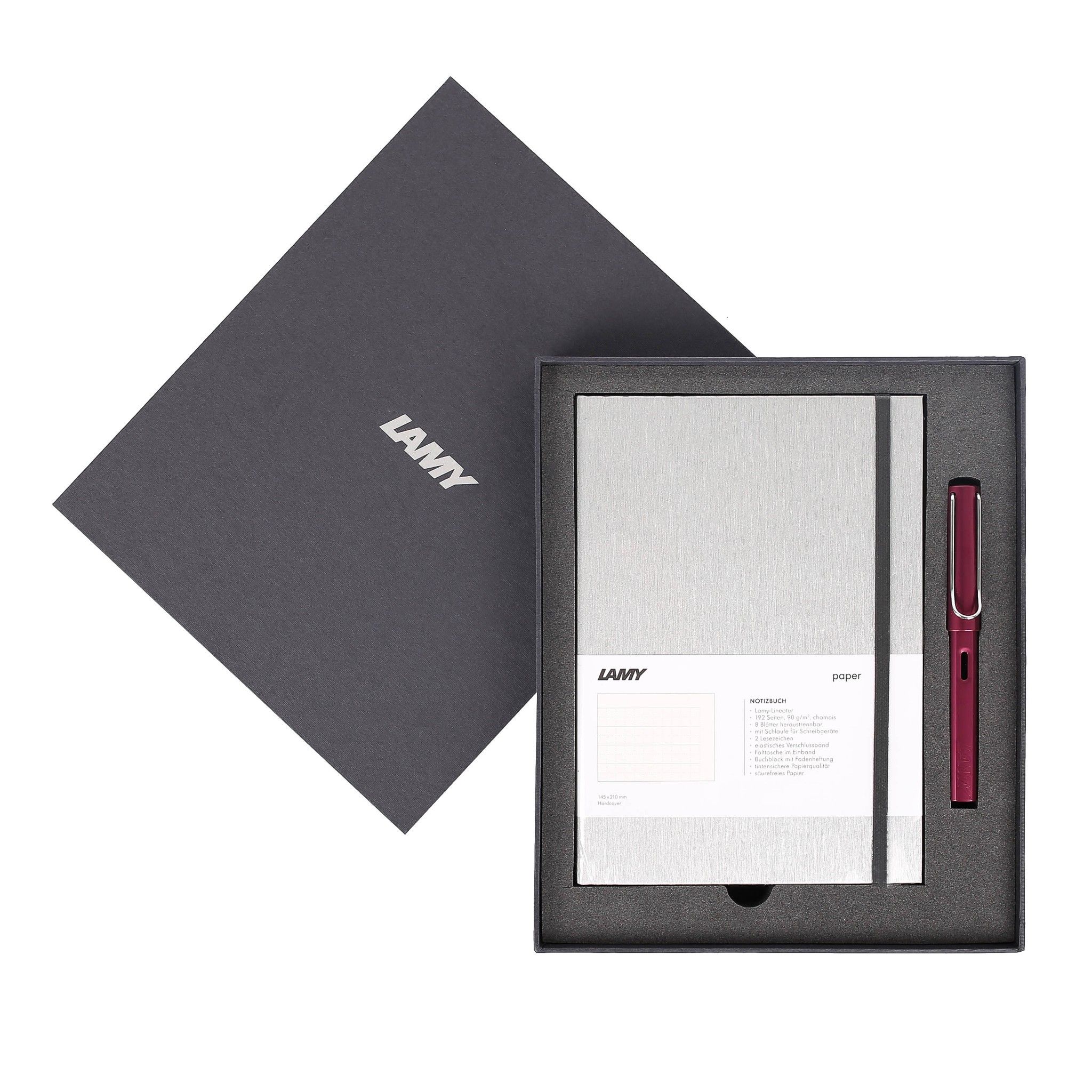 Gift set LAMY Notebook A5 softcover Grey + LAMY Al-star Purple