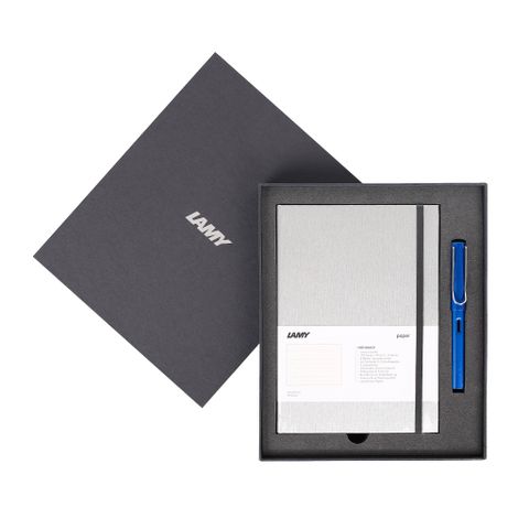  Gift set LAMY Notebook A5 softcover Grey + LAMY Al-star Blue 