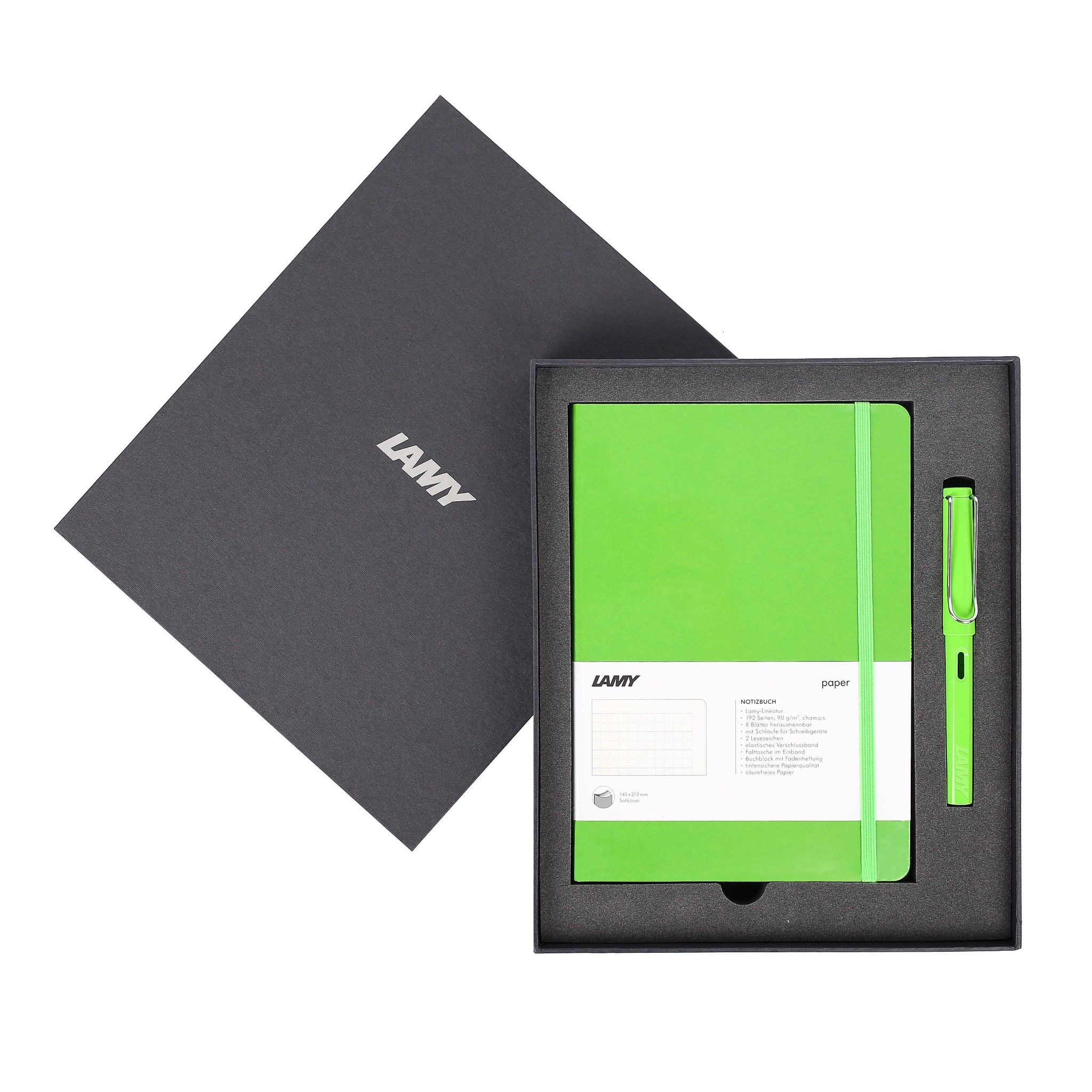 Gift set LAMY Notebook A5 softcover Green+ LAMY Safari Green