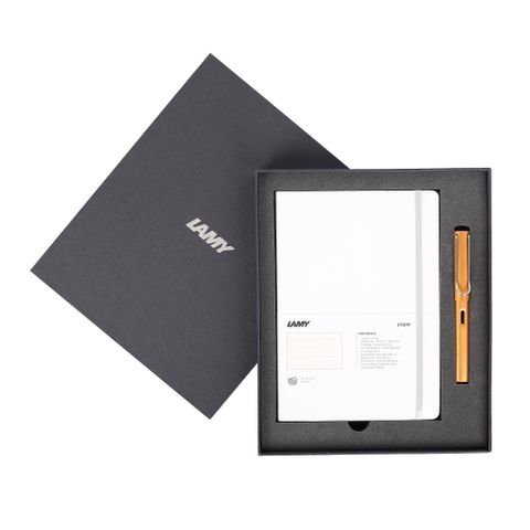  Gift set LAMY Notebook A5 softcover White + LAMY Al-star Bronze 