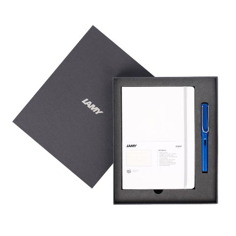  Gift set LAMY Notebook A5 softcover White + LAMY Al-star Blue 