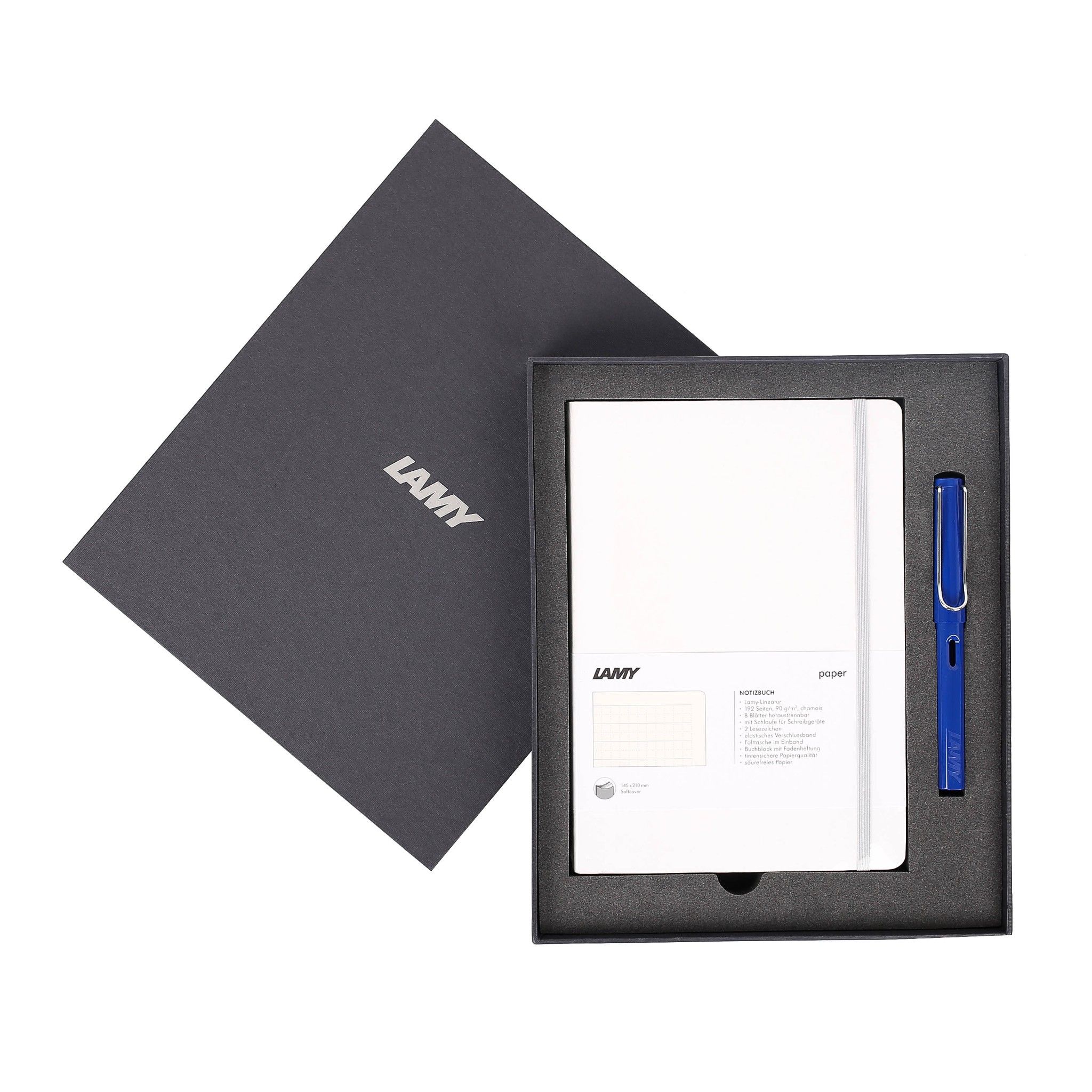 LAMY Notebook A5 softcover White + LAMY Safari Blue