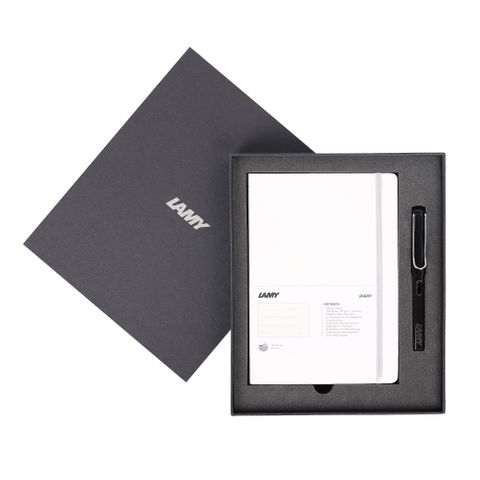  LAMY Notebook A5 softcover White + LAMY Safari Shiny Black 