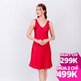 Đầm VERA cộc tay satin dáng lửng - 0467