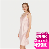 Đầm VERA cộc tay satin dáng lửng - 0467