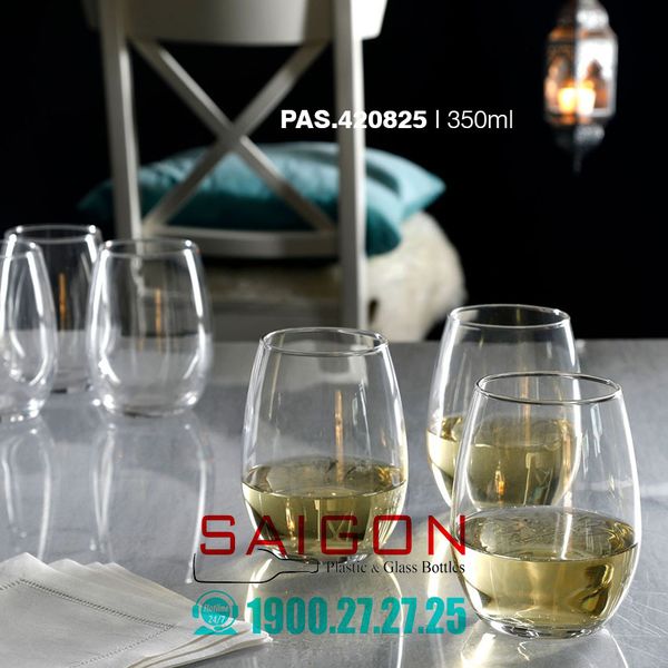 Pasabahce 420825 - Ly Thủy Tinh Pasabahce Amber White Wine Glass 350ml | Nhập Khẩu Thổ Nhĩ Kỳ