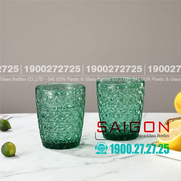 Deli DSKB172-1G - Ly Thủy Tinh Deli Beyond The Time Green Rock Glass 300ml | Thủy Tinh Cao Cấp