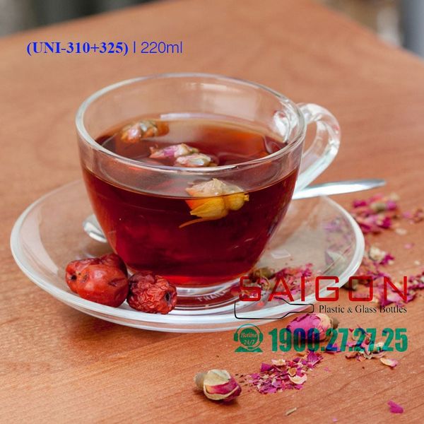 Union 310 | 325 - Bộ Tách Cafe Thủy Tinh Union 220ml | Nhập Khẩu Thái Lan