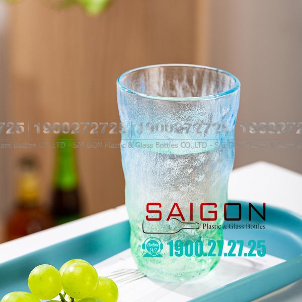 Deli KB047-2B - Ly Thủy Tinh Deli Soda Lime Blue Tumber Glass 305ml | Thủy Tinh Cao Cấp