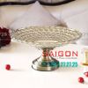 ELEGANT NC-354 - Dĩa Thủy Tinh Chấm Bi Chân Đồng Elegant Đường Kính 24.0cm | Thủy Tinh Màu Cao Cấp