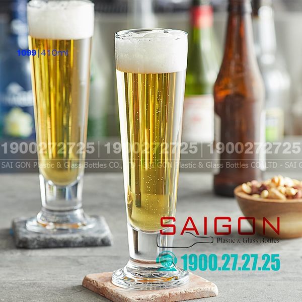 Pasabahce 41099 - Ly Thủy Tinh Pasabahce Cin Cin Footed Pilsner 410ml | Nhập Khẩu Thổ Nhĩ Kỳ