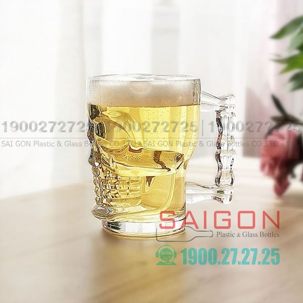 Deli ZB309 - Ly Thủy Tinh Deli Skull Beer Mug 540ml | Thủy Tinh Cao Cấp