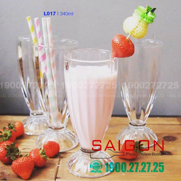 Deli BQL017 - Ly Thủy Tinh Deli Alaska Soda Sọc 340ml | Thủy Tinh Cao Cấp