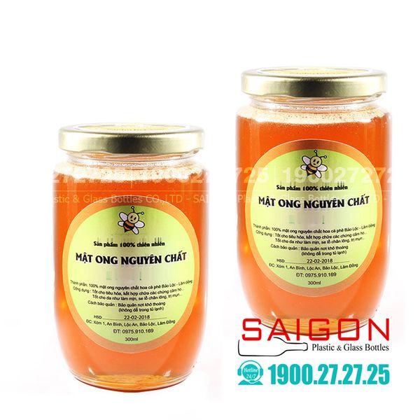 Hũ Thủy Tinh Tròn 375ml Nắp Thiết