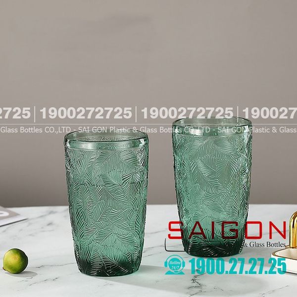 DELI DSKB164-2G - Ly Thủy Tinh Deli Summer Forest Green Hight Ball Glass 380ml | Thủy Tinh Cao Cấp