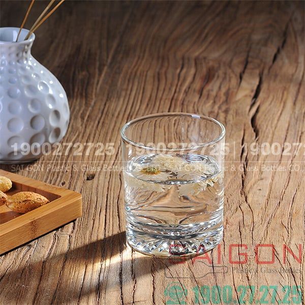 Union 350 - Ly Thủy Tinh Union Diamond Bottom Rock Glass 245ml | Nhập Khẩu Thái Lan