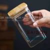 Hũ Thủy Tinh Vuông Delisoga Borosilicate Storage Glass | Nắp Gỗ , Tùy Chọn Dung Tích