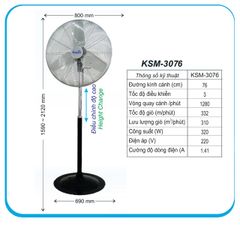 290W Quạt đứng công nghiệp Dasin KSM-3076