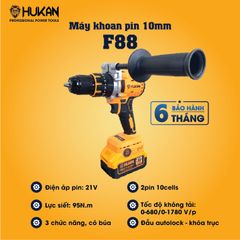 Máy khoan pin 13mm Hukan F88