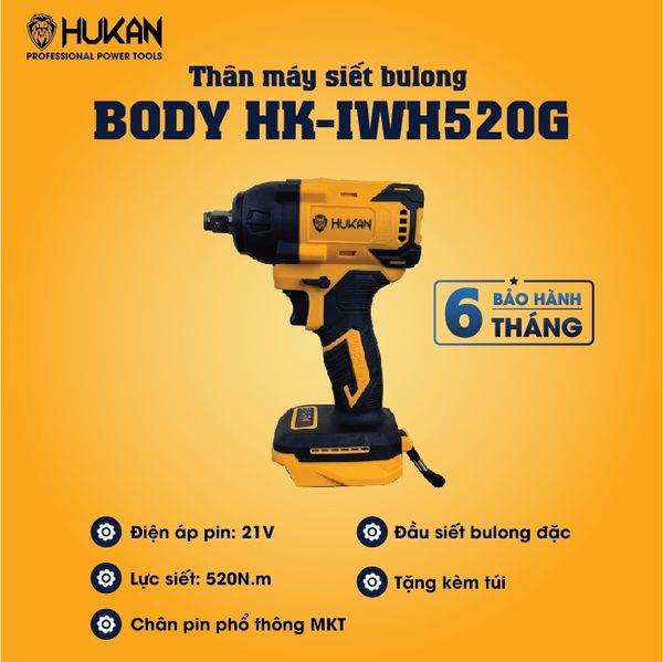 Thân Máy siết bulong Hukan BODY
HK-IWH520G