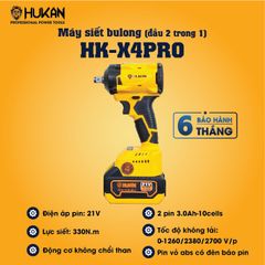 Máy siết bulong (Đầu 2 trong 1) Hukan X4 Pro