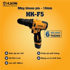 Máy khoan pin - 10mm Hukan F5