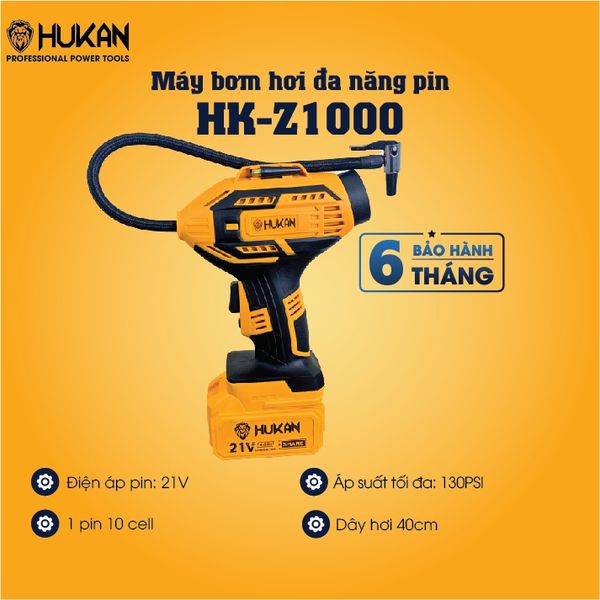 Máy bơm hơi đa năng pin Hukan HK-Z1000