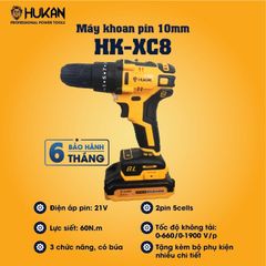 Máy khoan pin - 10mm Hukan HK-XC8