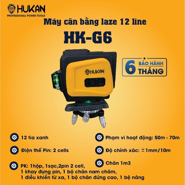 Máy cân bằng laser 12 line Hukan HK-G6